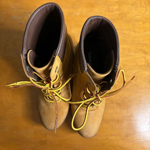 Timberland Ankle Boots Women Size 8 Wheat Tan Chunky Wedge Heel - Picture 10 of 10